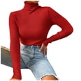 thumbnail image 2 of EGNMCR Chandail Col Roulé pour Femmes, Mode Femmes Chandail Col Roulé Manches Longues Décontracté, 2 of 8