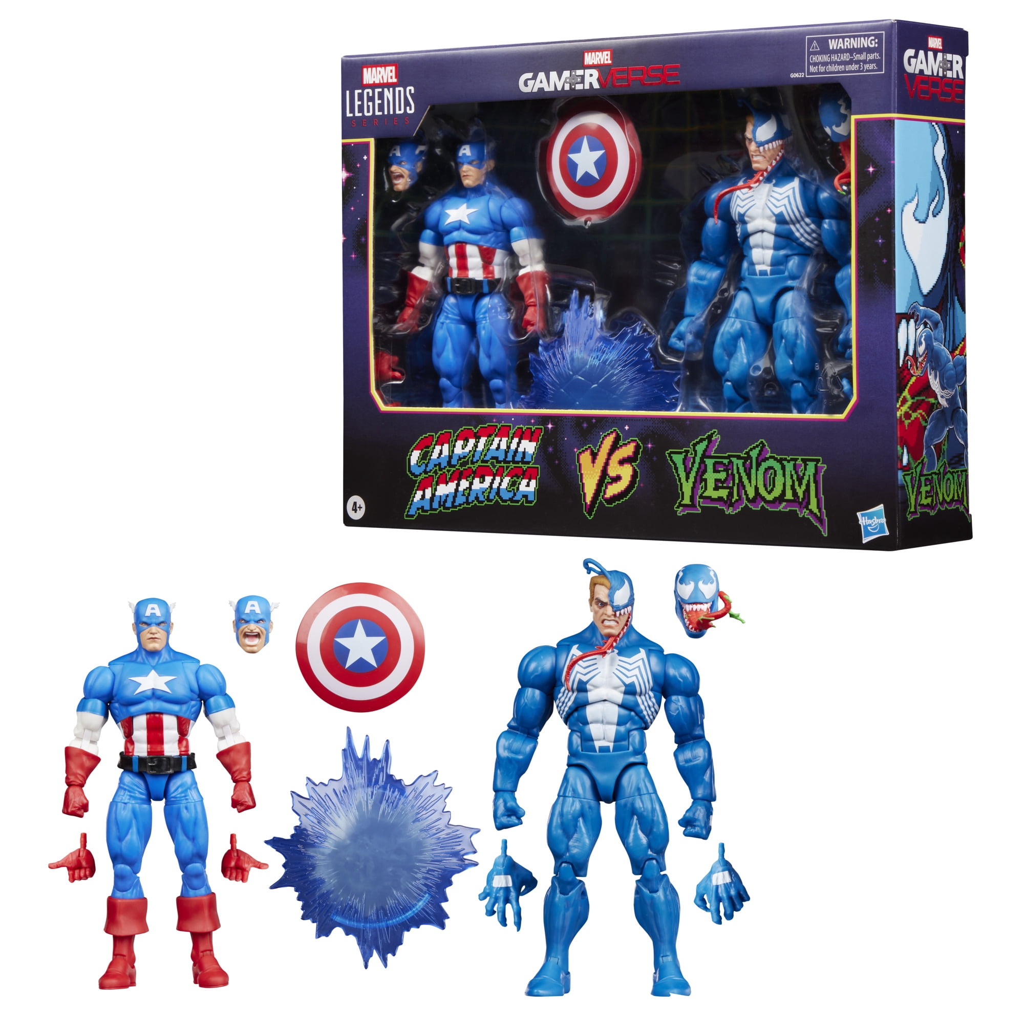 Marvel Legends Series Gamerverse Captain America contre Venom, figurines de collection