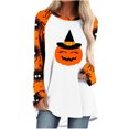 thumbnail image 2 of Costumes d'Halloween pour Femmes 2023 en Liquidation Surdimensionnés Femmes Décontracté Manches Longues Col Rond Hauts Blouse Ample Imprimé d'Halloween, 2 of 5