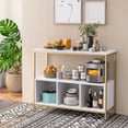 thumbnail image 3 of Costway Buffet Sideboard Kitchen Storage Cabinet Open Shelf with 3 Compartments White, 3 of 10