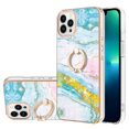 thumbnail image 1 of YB IMD Series-10 For iPhone 15 Pro IMD Marble Phone Cover TPU Drop-proof Kickstand Case, 1 of 4