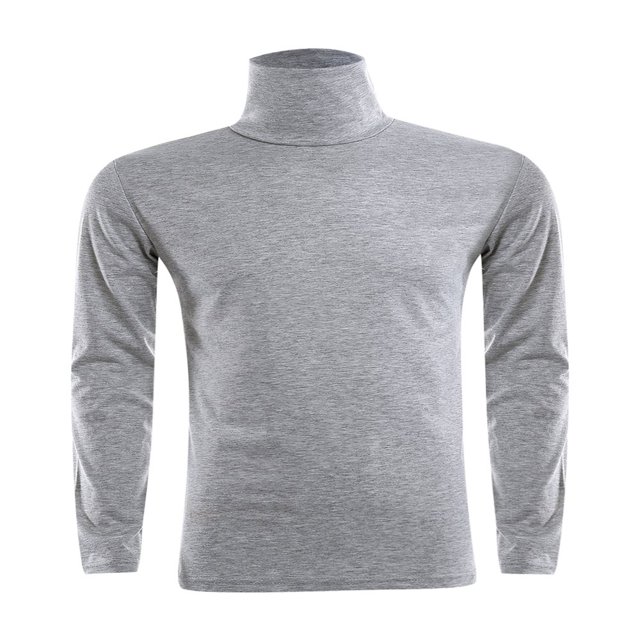Homme Garçon Chaud Coton Col Montant Chandail Chandail Hauts Col Roulé Chemises