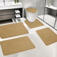 thumbnail image 3 of zanvin Bathroom Rug, Memory Foam Bath Mat 5 Set Bathroom Rugs for 5 Pcs Toilet Mats Universal Soft Comfortable Water Absorption Non-Slip Thick Machine Washable Easy Dry Dark Color, 3 of 5