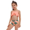 thumbnail image 1 of Hiiyo Little Girls Ruffle Bikini Swimsuit Bathing Suit Swimwear with UPF50+, 2-Piece, 1 of 6