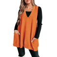 thumbnail image 2 of IMENGL Chandail Sans Manches à Poche Confortable, Col en v, Orange 3TG, Taille g-4TG, 2 of 6
