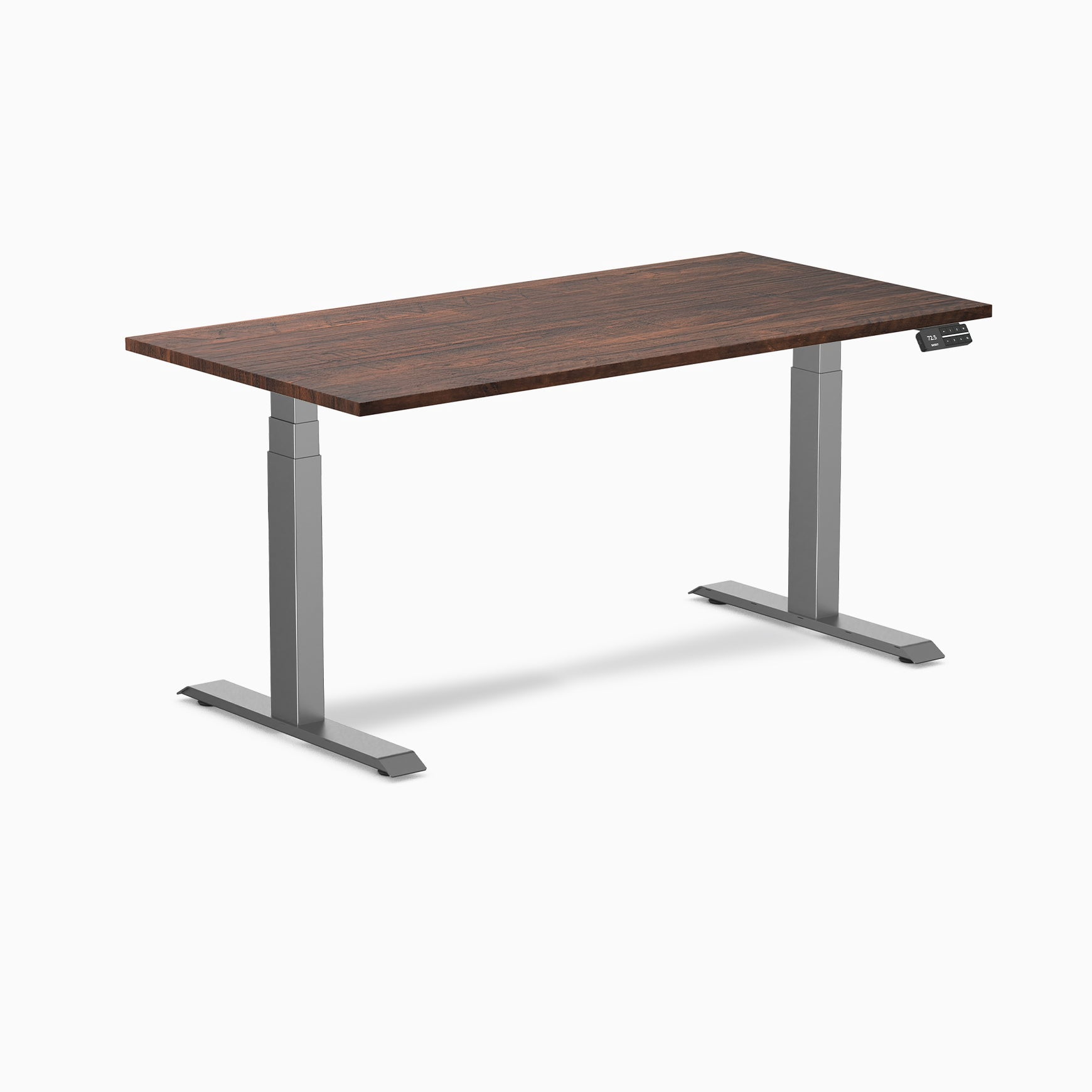 Desky Dual Softwood Sit Stand Desk - American Rustic Pine / 60 x 30 inches / Space Grey