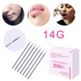 thumbnail image 1 of TopLLC 100PCS Body Piercing Needle For Navel Nose Lip Ear Sizes 14G Piercing Needles, 1 of 7