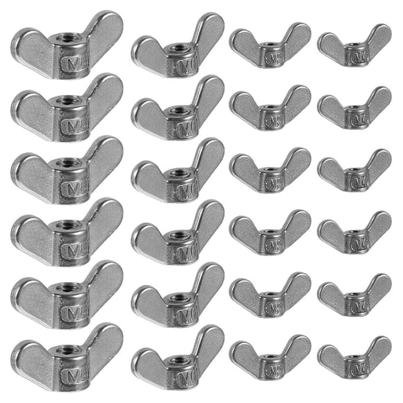 24 Pcs Wing Nut Stainless Steel Handle Nut Butterflies Wing Nuts Assortment Kit