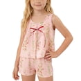 thumbnail image 1 of Zpanxa Ensembles pour Tout-Petites Filles Imprimé Camisole Robe Sans Manches et Shorts Floral Ensemble 2 Pcs 8-9 Ans, 1 of 4