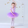 thumbnail image 4 of Justaucorps pour Filles, Danse Ballet, Robe Tutu à Jupe, Manches Courtes, Tenue de Danse, Robe de Princesse Raiponce, 4 of 6