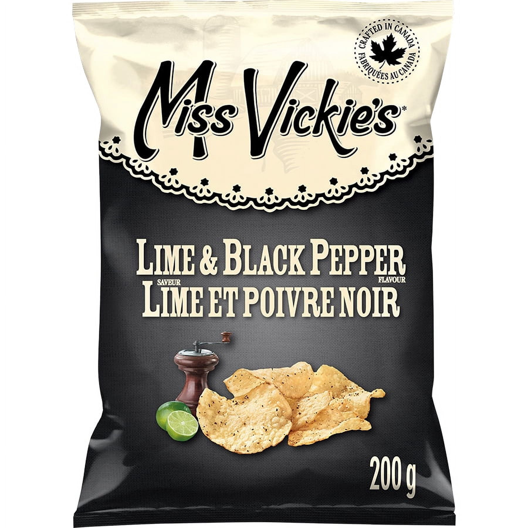 Miss Vickie's Lime & Black Pepper flavour Kettle Cooked Potato Chips