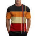 thumbnail image 2 of Weiqiqre T-Shirts pour Homme T-Shirt à Manches Courtes à Blocs de Couleur Col Ras du Cou Chandail Décontracté Basique, 2 of 4