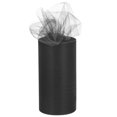 thumbnail image 1 of Unique Bargains 6 inch 50 Yards Tulle Ribbon Rolls Pastel Netting Fabric for Gift Wrapping Christmas Wedding, Black, 1 of 5