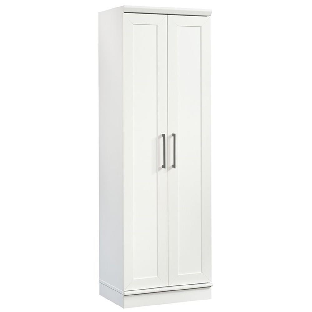 Bowery Hill Contemporary Engineered Wood Storage Cabinet in White Finish