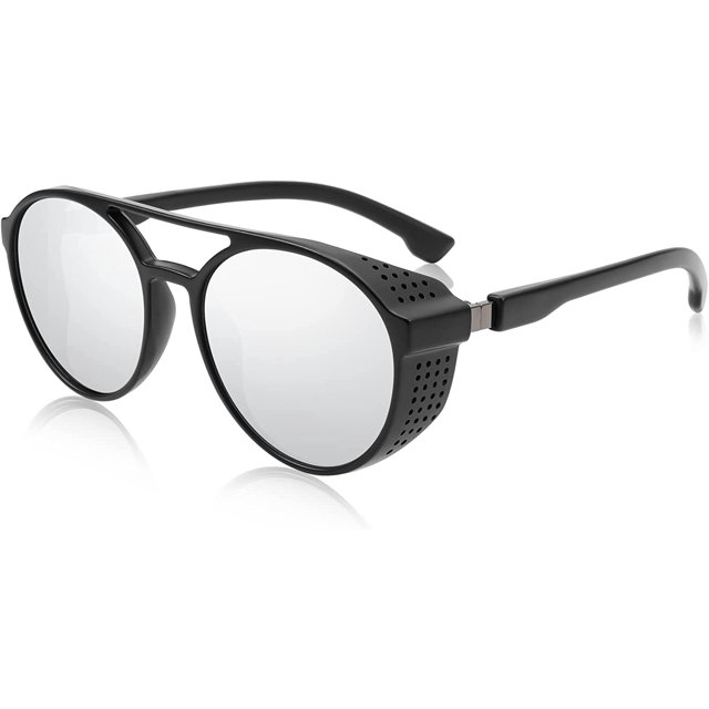 FEISEDY Lunettes de Soleil Steampunk Classiques pour Hommes Femmes Rétro Rondes Gothiques Lunettes Protection UV400 B2957