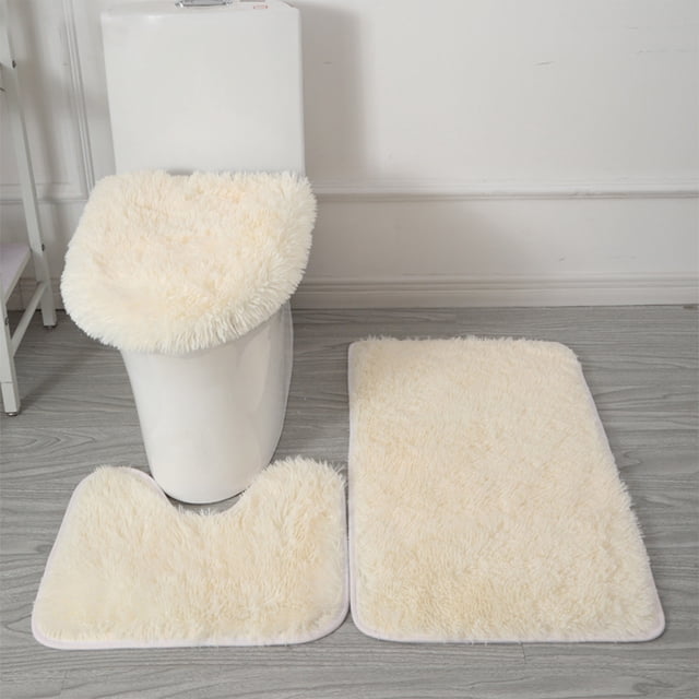 drppepioner 3 Pack Bathroom Rug Set Super Soft Non Slip Bathtub Carpet and Absorbent Bath Mat Plush Bath Mat