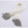 thumbnail image 1 of Corde en Cuir Tressé Réglable Imperméable Corde en Cire Faite à la Main avec Fermoir Mousqueton Chaînes Résistantes à l'Usure Fournitures de Bijoux pour Bricolage Blanc 2mm, 1 of 1