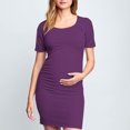 thumbnail image 1 of Ovzne Robes pour Femmes Robe pour Femme Jupe de Maternité Plissée Imprimée à la Mode pour Femme à Manches Courtes Col Rond Robe Mi-Mollet Robe pour Femmes à Manches Courtes Imprimée Liquidation, 1 of 7