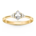 thumbnail image 2 of Birthstone Oval Ring with Shoulder Accents - Diamond/White Topaz (April), 2 of 5