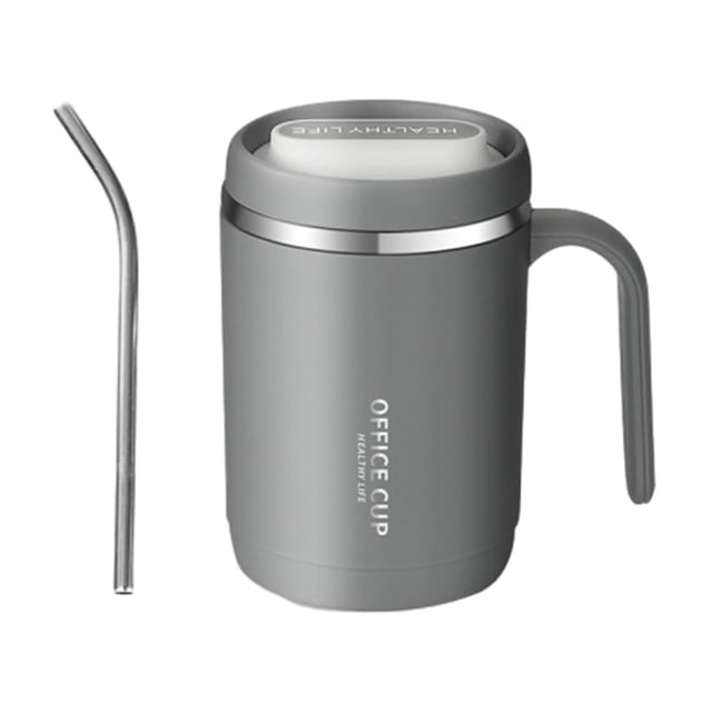 Yhmxh Stainless Steel Mug Breakfast Mug Milk Mug With Lid Coffee Mug Office Mug For Men And Women Kitchen Utensils Set Kitchen Organization Kitchen Essentials Home and Kitchen Kitchen Tools