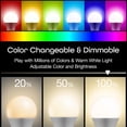 thumbnail image 2 of Merkury Innovations Smart Wi-Fi LED Bulbs Color + White - 2 Pack, 2 of 7