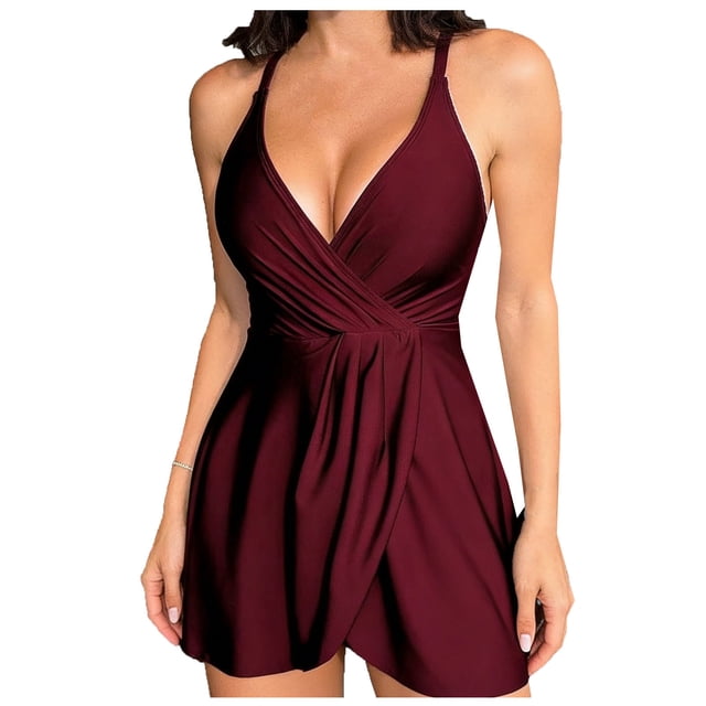 One Piece Swim Dresses for Women Tummy Control Swimsuit with Soft Support, Chic for Poolside & Beach