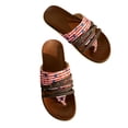 thumbnail image 2 of Styesk Womens Sandals Women's New Foreign Trade Plus-size Retro Strap Patchwork Color Clip Toe Miter Beach Slippers, 2 of 7