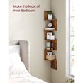 thumbnail image 4 of VASAGLE Corner Shelf, 5-Tier Floating Wall Shelf with Zigzag Design, Bookshelf, Rustic Brown, 4 of 5
