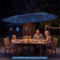 thumbnail image 2 of Costway Double-Sided Patio Umbrella with Color-Changing Flowing Solar LED Lights Crank Lift Navy, 2 of 10