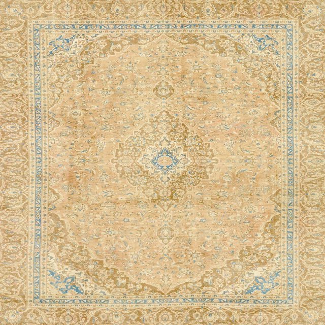 Ahgly Company Tapis d'Intérieur Carrés Abstraits Jaune Moutarde, Tapis de Zone Abstraits, 7 Pieds Carré