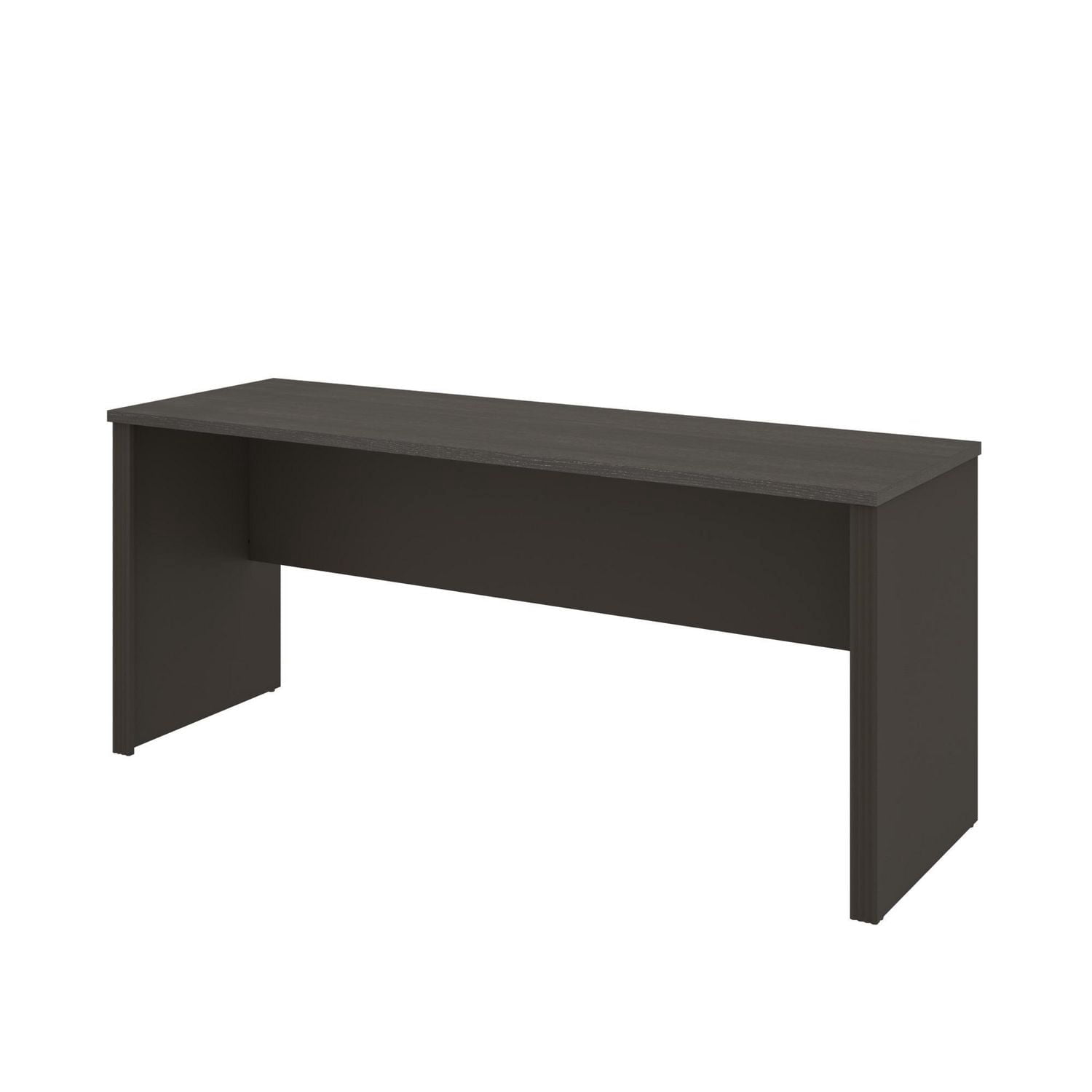 Bestar Prestige + 71W Narrow Desk Shell in bark grey & slate