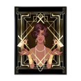 thumbnail image 1 of Designart Retro Women In Golden Art Deco Geometrics I FLOAT FRAME WALL ART, 1 of 4