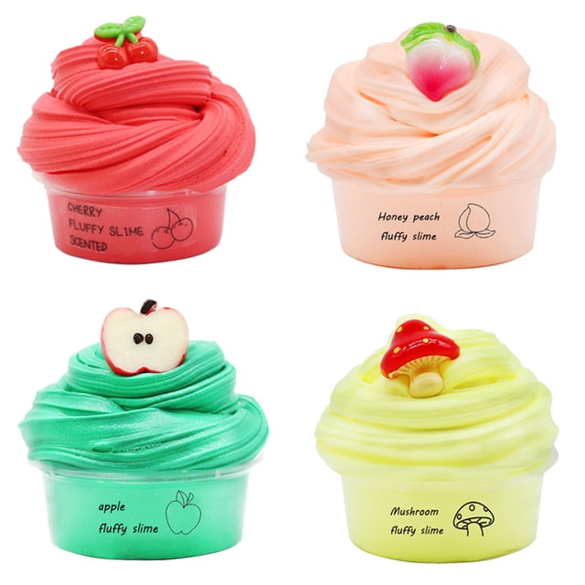 Lubelski 60ml Cherry Peach Fruit Slime Plasticine Mud Sludge Stress Relief Children Toy