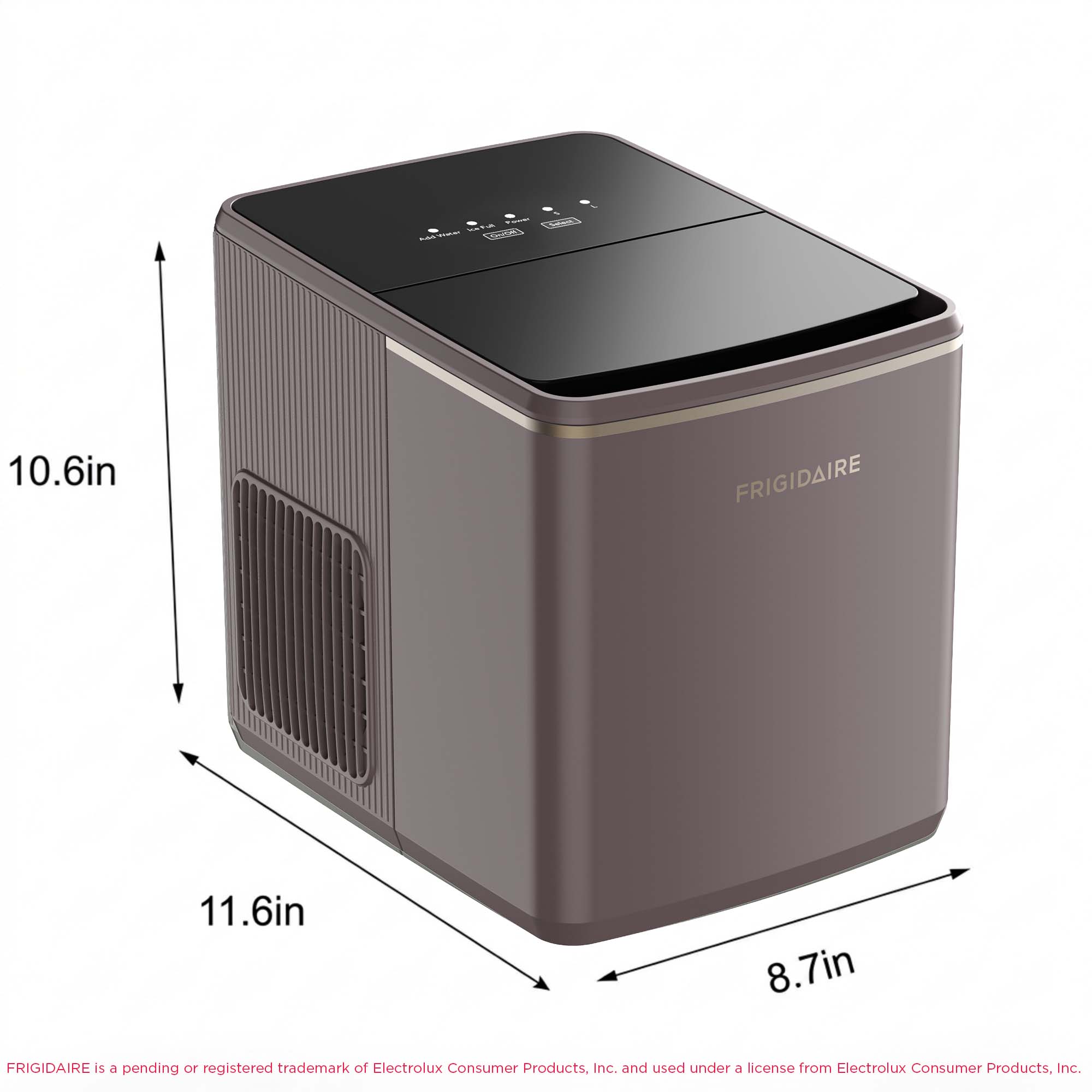 Machine à glaçons de comptoir Frigidaire 11,8 kg (26 lb), portable, avec commandes tactiles, mauve