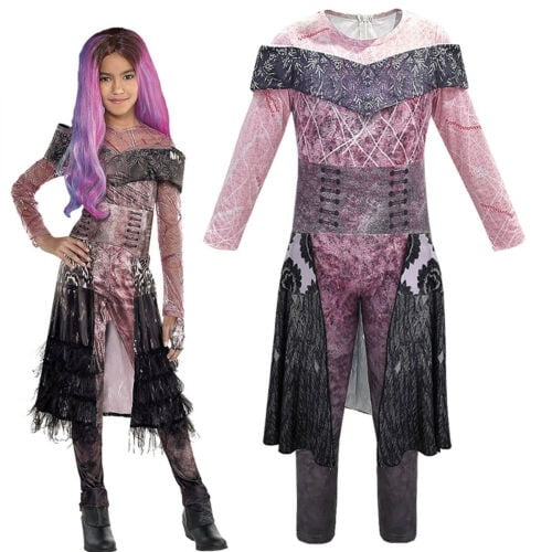 Kids Descendants 3 Evil Audrey Cosplay Costume Jumpsuit Playsuit Halloween Dress