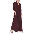 thumbnail image 2 of Bramtres Robes Maxi, Robes de Vacances, Robe Chemise Longue Décontractée pour Femme en Coton et Lin à Boutons avec Poches, Longues Robes, Robe à Manches Longues, Robes Modestes, Robe Rouge, G, 2 of 4
