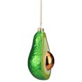 thumbnail image 2 of Northlight 4.5" Green and Yellow Glass Avocado Christmas Ornament, 2 of 5