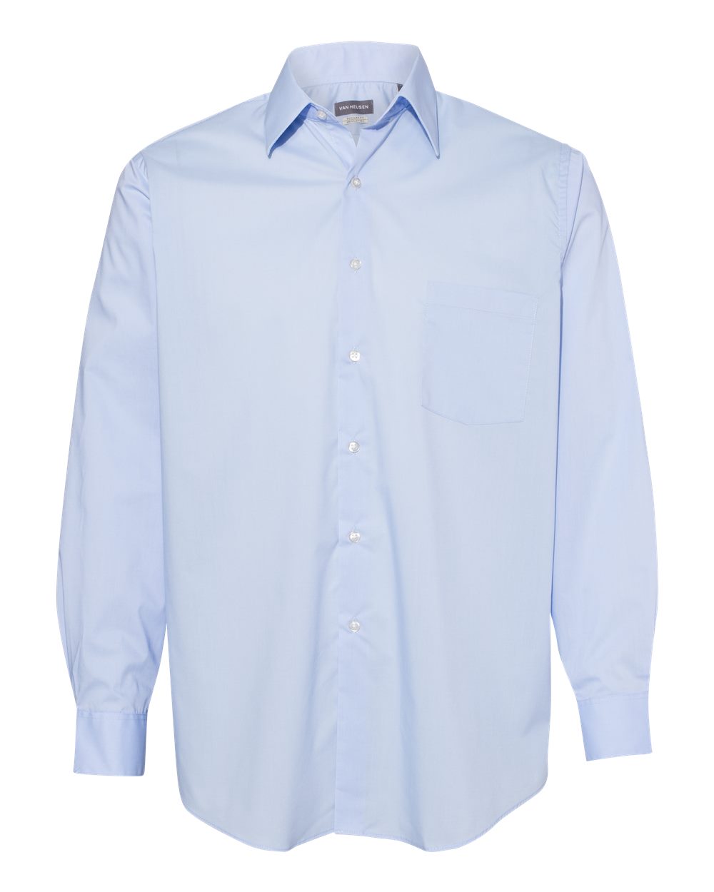 Van Heusen Mens Broadcloth Point Collar Solid Shirt, XL, Blue