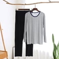 thumbnail image 1 of RKSTN Ensemble de Pyjama pour Homme Ensembles de Pyjamas à la Mode Automne Détente Col Rond Manches Longues Chandail Ensembles de Pjs Confortable 2 Pcs Décontracté Tenue d'Intérieur d'Hiver, 1 of 3