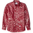 thumbnail image 3 of Azaro Uomo Chemise Habillée Brillante pour Homme Sans Plis, Décontractée, Boutonnée, Non Rentrée, Feuille d'Argent Bourgogne, m, 3 of 6