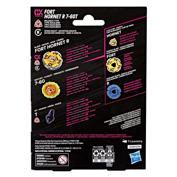 Beyblade X Fort Hornet R 7-60T CX Starter Pack Top and Launcher