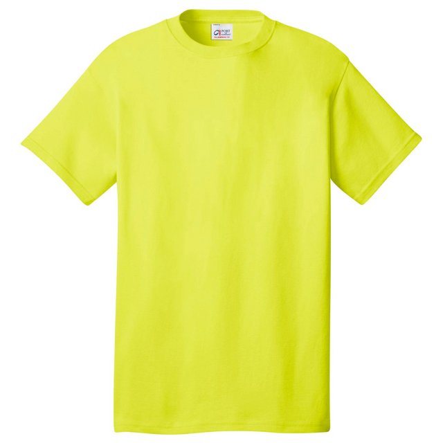 Port & Company All-American Tee. Safety Green. S.