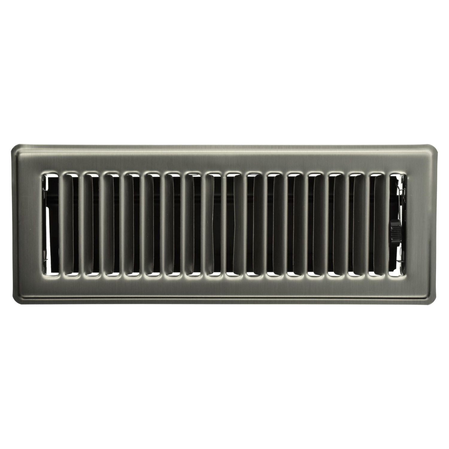 Imperial 3" x 10" Brushed Nickel Steel Floor Register, Louvered, 1-pk