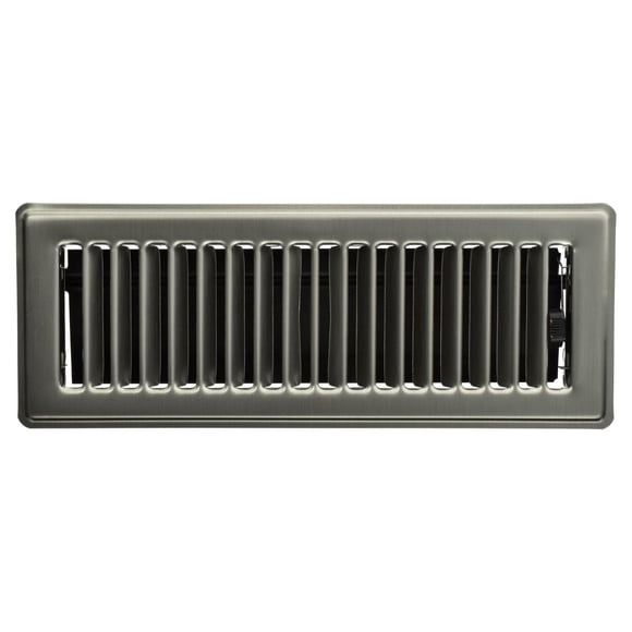 Imperial 3 po x 10 po Registre de plancher en acier, nickel brossé