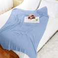 thumbnail image 3 of Unique Bargains Soft 100% Cotton Cross Cable Knit Throw Blanket For Sofa Couch Bed Home Bedding, 3 of 10