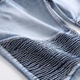 thumbnail image 3 of Cameland Men's Ripped Denim Trunks Stretchy Washed Jeans Trunks Cut-off Classic Fit Biker Jeans Trunks, 3 of 8