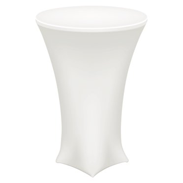 Unique Bargains Nappe Ronde pour Cocktail 24 Pieds x 43 Pieds, Nappe Extensible en Spandex Style Garçon Haut, Couvre-Table, (Crème)