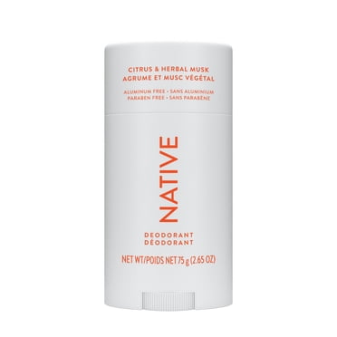 Déodorant sans aluminium Native pour hommes, en bâton de 72 heures, Agrumes et musc végétal, 75 g