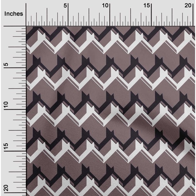 oneOone Silk Tabby Fabric Chevron Geometric Fabric Prints By Yard 42 Inch Wide