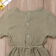 thumbnail image 4 of Sylvamorning Infant Baby Romper Solid Color Short Sleeve Elastic Waist Jumpsuit, 4 of 7